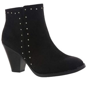 MIA Lela Black Studded Detail Booties